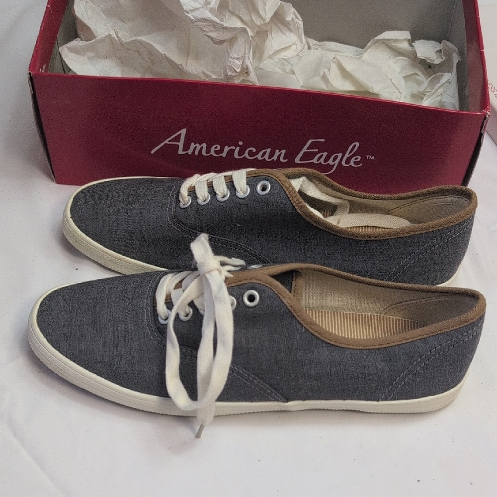 American Eagle Blue Gray Canvas Shoes